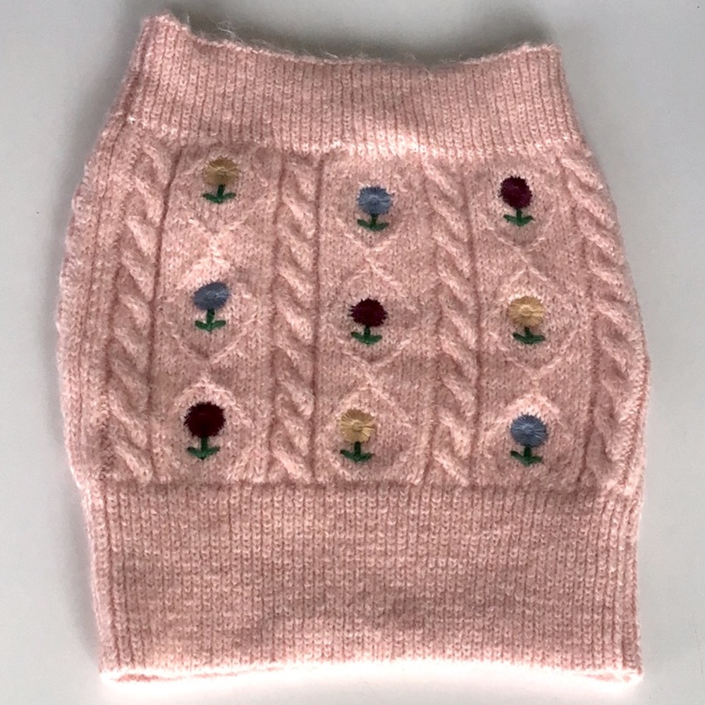 Zara embroidered floral knit top